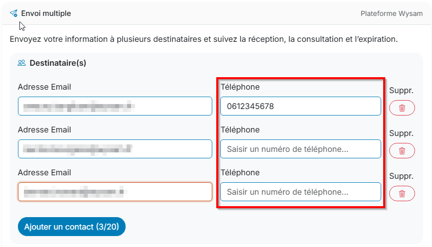 Configuration de la vérification SMS